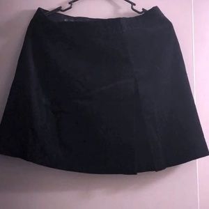 Zara Black Pleated Corduroy Skirt